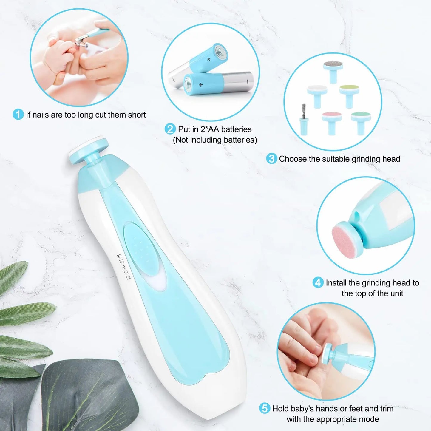 TechNest™Baby Electric Nail Trimmer & Polisher