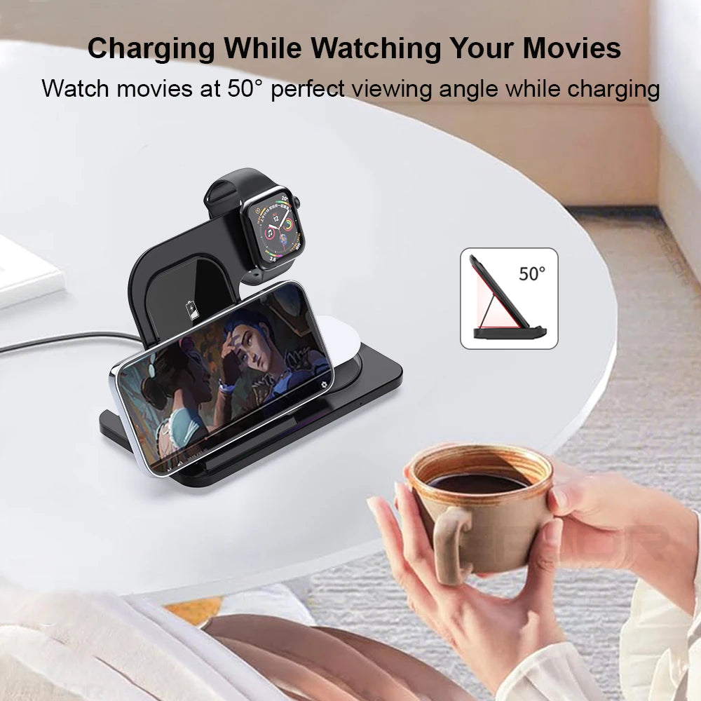 TechNest™3-in-1 Foldable Wireless Charger for iPhone & Watch