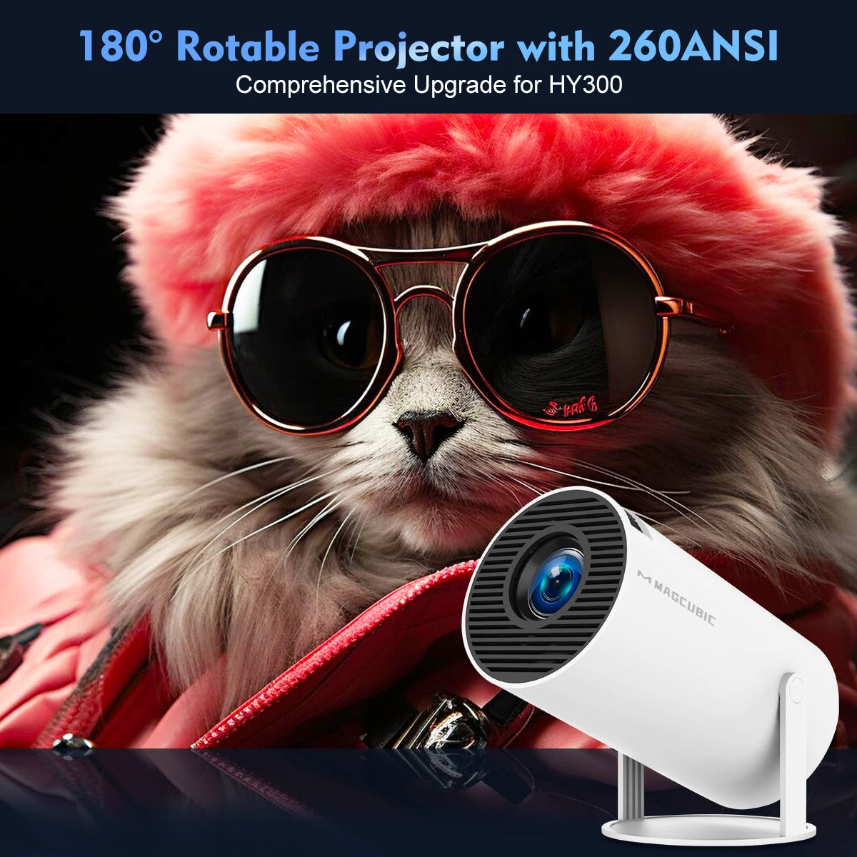 TechNest™Magcubic HY300 Pro 4K Projector - Android 11, WiFi 6