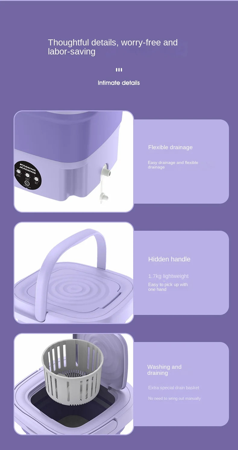 TechNest™8L Portable Mini Washing Machine with Spin Dryer